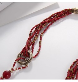 Long Beaded Necklace for Women Handmade Fashion Costume Chain Jewelry Gift wine $10.83 Necklaces