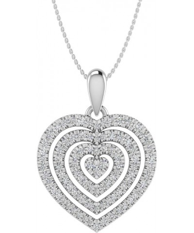 1/3 to 1/2 Carat Diamond Heart in Heart Pendant Necklace in 10K White Gold (Silver Chain Included) PD-06124-I2I3-10KWX $94.35...