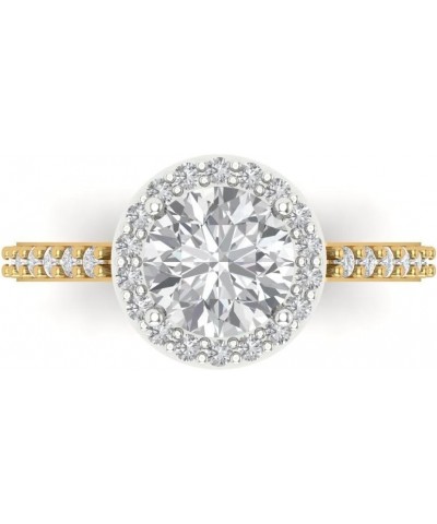 2.40 ct Round Cut Solitaire Halo Stunning Moissanite Engagement Promise Anniversary Bridal Ring 14k Yellow & White Gold $131....