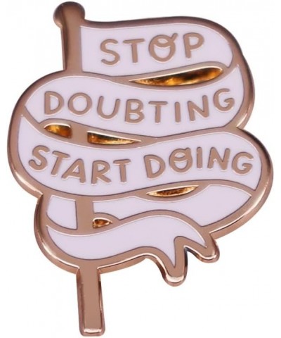 Stop doubting start doing banner flag Enamel Lapel Pin brooch badge Jewelry accessories $5.71 Brooches & Pins