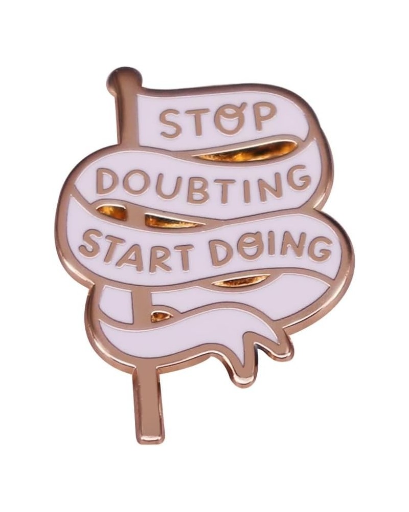 Stop doubting start doing banner flag Enamel Lapel Pin brooch badge Jewelry accessories $5.71 Brooches & Pins