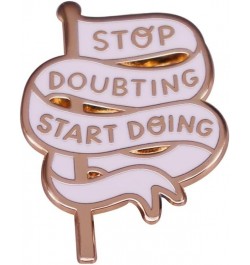 Stop doubting start doing banner flag Enamel Lapel Pin brooch badge Jewelry accessories $5.71 Brooches & Pins