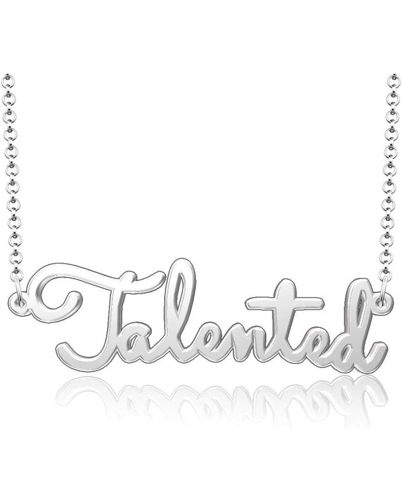 Personalized Stainless Steel Jewelry Inspirational Words Custom Name Necklace Talented $9.00 Necklaces