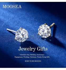 Martini Round Moissanite Earrings for Women Gifts, 0.2-4 ct D Color VVS1 Clarity Lab Created Diamond Earrings 14K White Gold ...