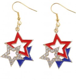 American Flag Earrings for Women Girls 4th of July Patriotic Independence Day Red White Blue Star Heart Wing Boot USA Drop Da...