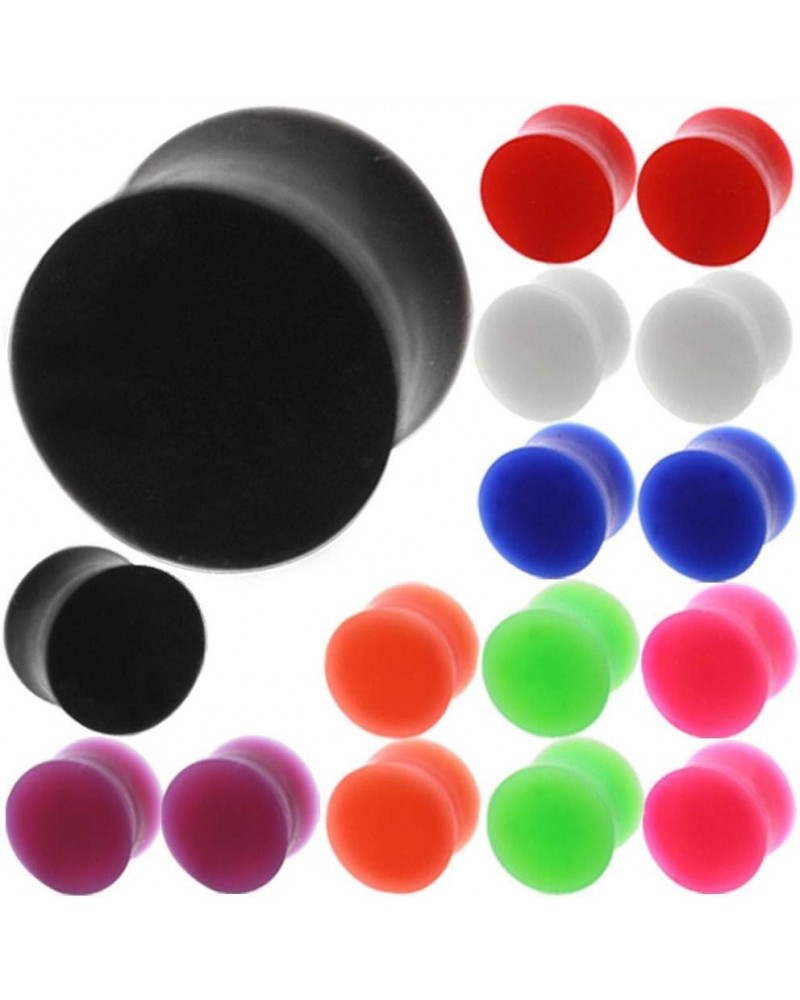 Ear Gauge gauges Ears Plug Tunnel Earring Double Flare 4mm - 16mm Pair/8 Pairs 9/16 - 14mm , 8 pairs (8 colors) $8.83 Body Je...