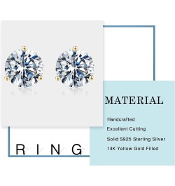 Martini Round Moissanite Earrings for Women Gifts, 0.2-4 ct D Color VVS1 Clarity Lab Created Diamond Earrings 14K White Gold ...