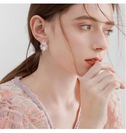 Vintage Rhinestone Earrings Fancy Crystal Cluster Drop Earrings Art Deco Earrings for Women Girls Pink Stud $9.17 Earrings