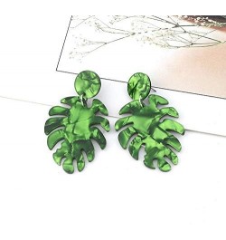 Fashion Acrylic Statement Palm Leaf Earrings Resin Tropical Plant Monstera Leaves Drop Dangle Earrings Jewelry For Women Girl...