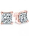 (IGI Certified 0.70ct &up) Princess cut Diamond stud 14K from 0.04ct to 2.00ct Clarity-I3-I4 Rose Gold 0.08 carats $25.15 Ear...