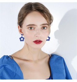 60s 70s Flower Dangle Earrings for Women Girls Retro Daisy Flower Floral Dangle Earring Handmade Bohemian Earring Blue $5.19 ...