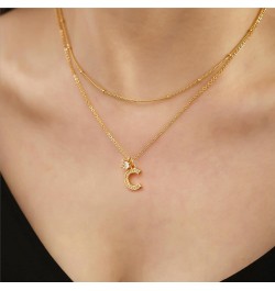 Gold Initial Necklace for Women Heart Necklace For Women Layered Necklace set 14K Gold Plated Necklace Girls Dainty Gold Name...