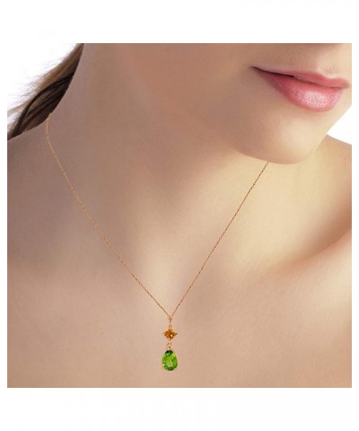 14k Yellow, White, Rose Gold Natural Citrine and Peridot Drop Pendant Necklace Rose Gold 22.0 Inches $99.72 Necklaces