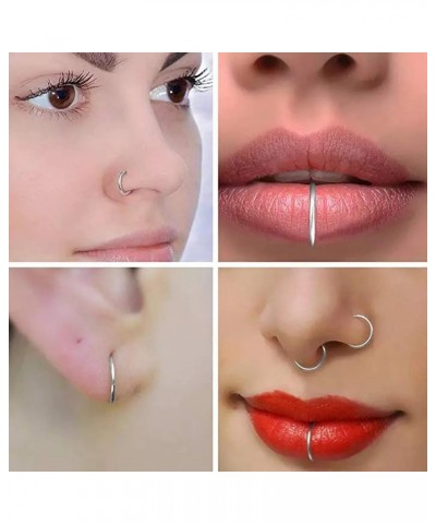 2 Pcs Nose Rings 20G 18G 16G 14G 12G 10G 8G Surgical Steel Piercing Rings for Nose Septum Cartilage Helix Tragus Conch Rook D...