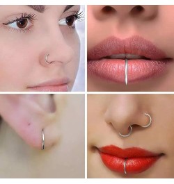 2 Pcs Nose Rings 20G 18G 16G 14G 12G 10G 8G Surgical Steel Piercing Rings for Nose Septum Cartilage Helix Tragus Conch Rook D...