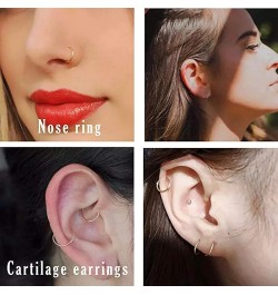 2 Pcs Nose Rings 20G 18G 16G 14G 12G 10G 8G Surgical Steel Piercing Rings for Nose Septum Cartilage Helix Tragus Conch Rook D...