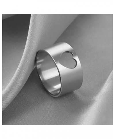 Cute Dainty Hollow Out Band Ring,Platinum Plated Silver Statement Band Ring Jewelry for Women Girls Ring_I $7.64 Rings