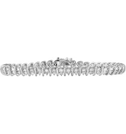 Prong Set 2.00 to 2 1/4 Carat Round-cut Double Row Diamond Tennis Bracelet in Sterling Silver | Fine Jewelry for Women Teen G...