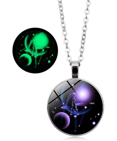 Zodiac Necklace Twelve Luminous Constellations Necklace Pendant for Women Retro Zodiac Glowing Time Gemstone Ball Necklace Fa...