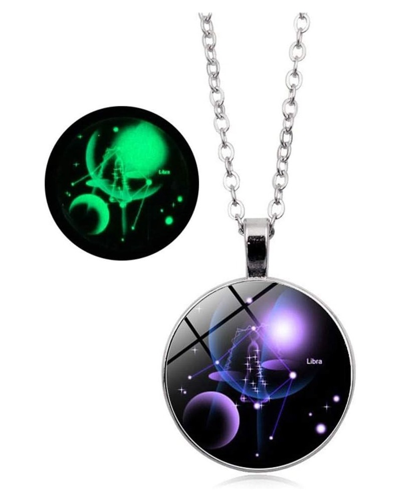 Zodiac Necklace Twelve Luminous Constellations Necklace Pendant for Women Retro Zodiac Glowing Time Gemstone Ball Necklace Fa...