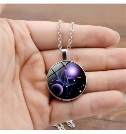 Zodiac Necklace Twelve Luminous Constellations Necklace Pendant for Women Retro Zodiac Glowing Time Gemstone Ball Necklace Fa...