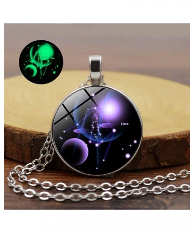 Zodiac Necklace Twelve Luminous Constellations Necklace Pendant for Women Retro Zodiac Glowing Time Gemstone Ball Necklace Fa...