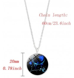 Zodiac Necklace Twelve Luminous Constellations Necklace Pendant for Women Retro Zodiac Glowing Time Gemstone Ball Necklace Fa...