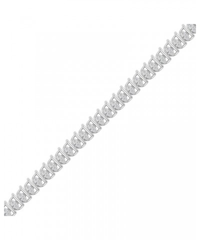 Prong Set 2.00 to 2 1/4 Carat Round-cut Double Row Diamond Tennis Bracelet in Sterling Silver | Fine Jewelry for Women Teen G...