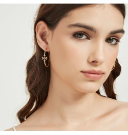 18k Gold Plated HoopEarrings Yellow Gold Cross Huggie Hoop Earrings for Women Cross Hoop Earrings 35mm $11.75 Earrings