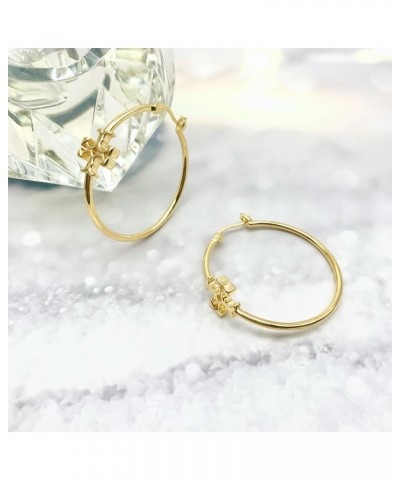 18k Gold Plated HoopEarrings Yellow Gold Cross Huggie Hoop Earrings for Women Cross Hoop Earrings 35mm $11.75 Earrings