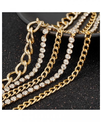 Multilayer Chain Belt for Women Rhinestone Metal Chain Belts Punk Gold Waist Chain L: 130CM/51.2IN Gold $9.14 Body Jewelry