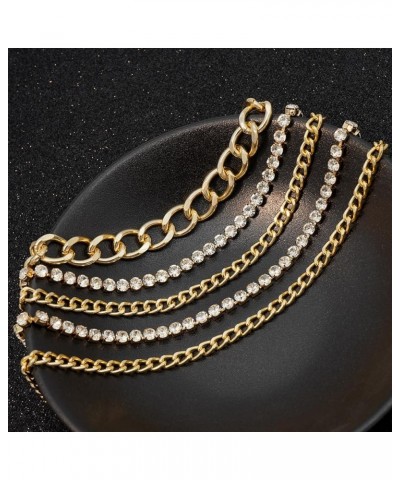 Multilayer Chain Belt for Women Rhinestone Metal Chain Belts Punk Gold Waist Chain L: 130CM/51.2IN Gold $9.14 Body Jewelry