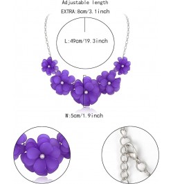 Flower Collar Necklace, Floral Flower Statement Summer Beach Chokers Necklaces for Women Girls Purple $14.99 Necklaces