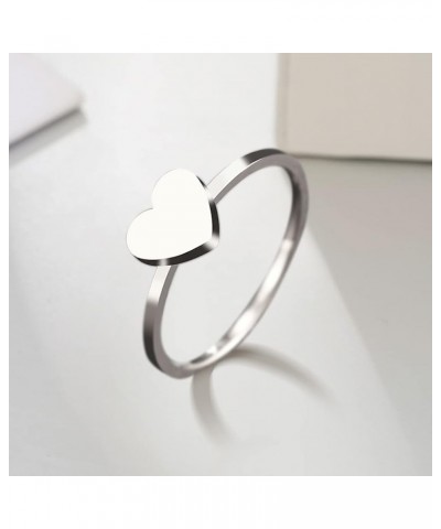 Cute Dainty Hollow Out Band Ring,Platinum Plated Silver Statement Band Ring Jewelry for Women Girls Ring_I $7.64 Rings