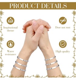 12 Pcs Christian Bracelet Engraved Bible Verse Jewelry for Women Religious Baptism Gifts Inspirational Scripture Open Cuff Ba...