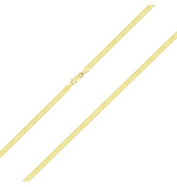 14k Yellow Gold 3mm Solid Herringbone Silky Flat High Polish Chain Necklace, Womens Lobster Clasp 14" 16" 18" 20" 22" 24 18 $...