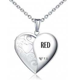 Love Heart Locket Necklace for Women Girl Photo Locket Hold Pictures Jewelry Birthday Gifts Red $7.64 Necklaces