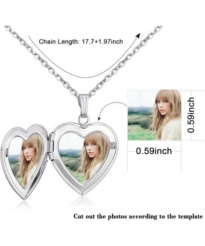 Love Heart Locket Necklace for Women Girl Photo Locket Hold Pictures Jewelry Birthday Gifts Red $7.64 Necklaces