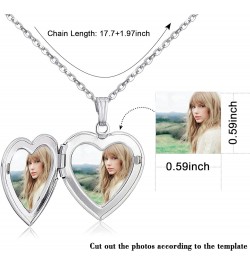 Love Heart Locket Necklace for Women Girl Photo Locket Hold Pictures Jewelry Birthday Gifts Red $7.64 Necklaces