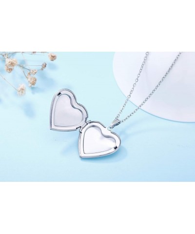 Love Heart Locket Necklace for Women Girl Photo Locket Hold Pictures Jewelry Birthday Gifts Red $7.64 Necklaces