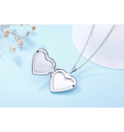 Love Heart Locket Necklace for Women Girl Photo Locket Hold Pictures Jewelry Birthday Gifts Red $7.64 Necklaces