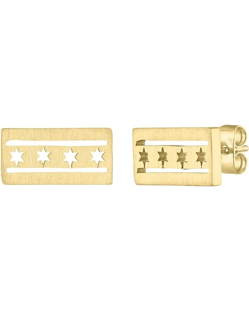 Chicago Flag Earrings Gold $7.94 Earrings