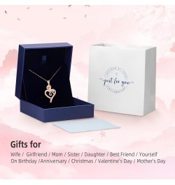 Rose Heart Initial Necklaces for Women, Initial Letter Pendant Necklace with 5A Cubic Zirconia, Mothers Day Anniversary Valen...