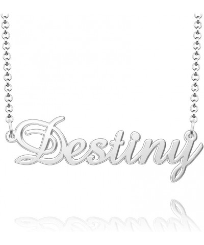 Personalized Name Necklace Custom Nameplate Name Tag Necklace Stainless Steel-Silver/Gold/Rose Gold Plated Silver Destiny $9....