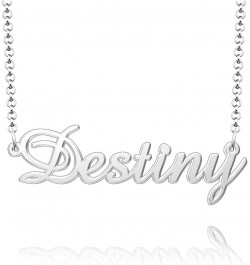 Personalized Name Necklace Custom Nameplate Name Tag Necklace Stainless Steel-Silver/Gold/Rose Gold Plated Silver Destiny $9....