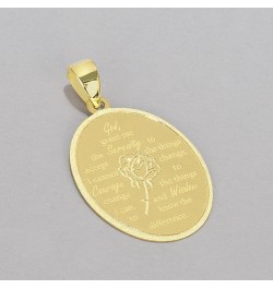 14k Yellow Gold God Grant Me the Serenity Prayer Pendant with Rolo Cable, Cuban Curb, or Figaro Chain Necklace 20.0 Inches Fi...