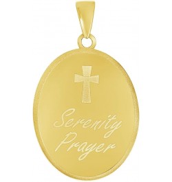 14k Yellow Gold God Grant Me the Serenity Prayer Pendant with Rolo Cable, Cuban Curb, or Figaro Chain Necklace 20.0 Inches Fi...