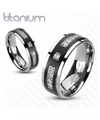 His and Her Stainless Steel 1.39 Carat Cubic Zirconia Bridal Set and Men's Titanium Wedding Band Women's Size 10 Men's Size 1...