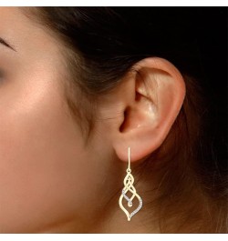 White Natural Diamond Triple Flame Drop Earrings in 10k Solid Gold (0.2 Cttw) Yellow Gold $139.20 Earrings