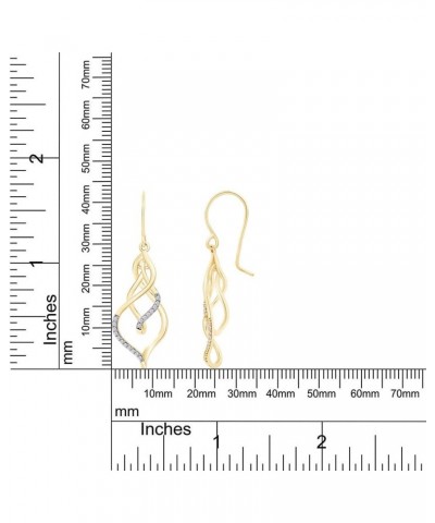 White Natural Diamond Triple Flame Drop Earrings in 10k Solid Gold (0.2 Cttw) Yellow Gold $139.20 Earrings